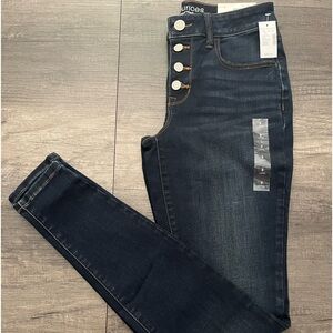 Maurices High Rise Button Fly Denim Flex Jeggings Size Small Long NWT
